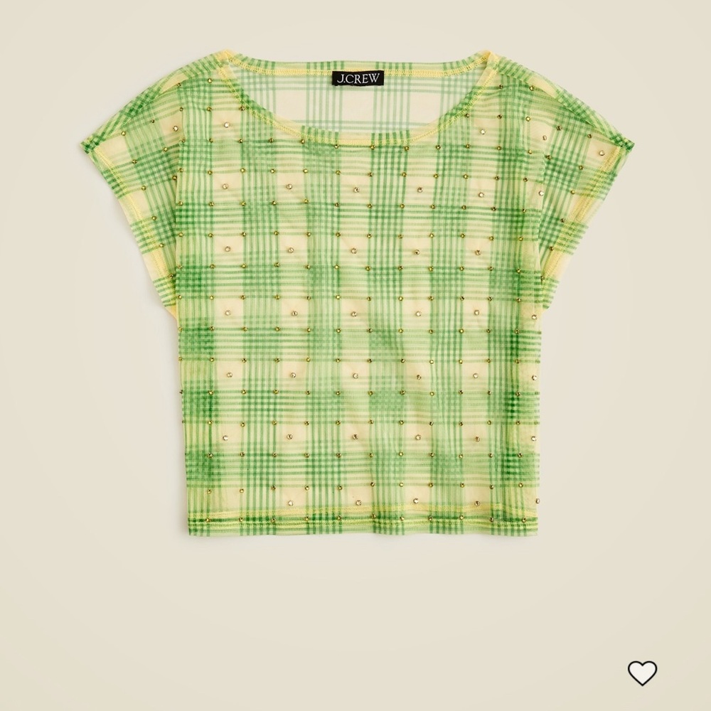 J. Crew Embellished Sheer Top